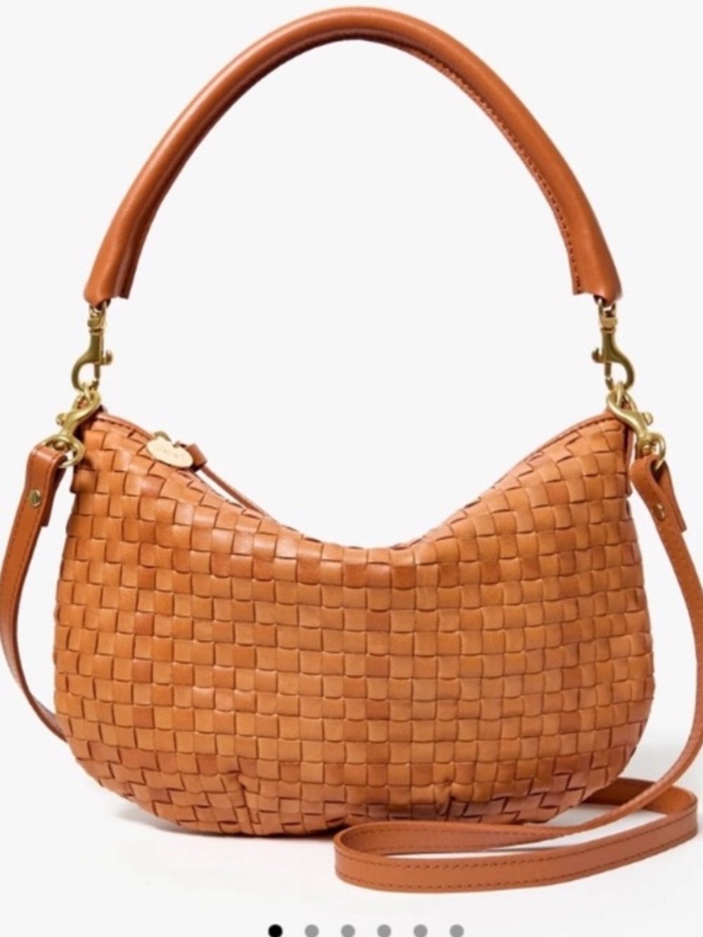 Clare V EUC Woven Leather Crossbody/shoulder in Tan with detachable straps!